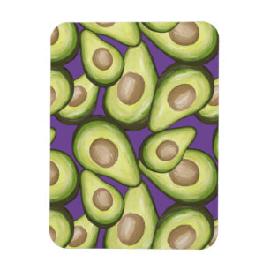 Gourmet Fresh Cut Vegan Avocado Pattern Magneet