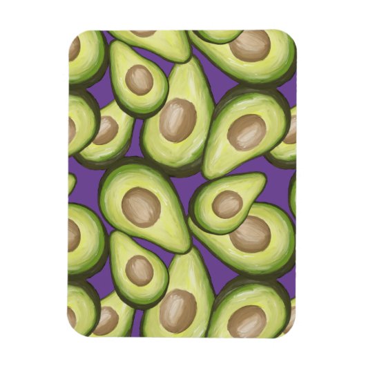 Gourmet Fresh Cut Vegan Avocado Pattern Magneet (Verticaal)