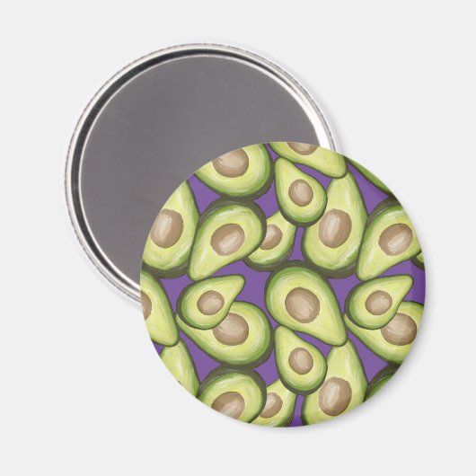 Gourmet Fresh Cut Vegan Avocado Pattern Magneet (Voorkant / Achterkant)