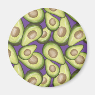 Gourmet Fresh Cut Vegan Avocado Pattern Magneet