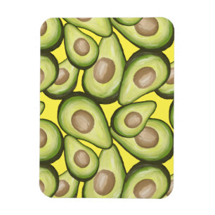 Gourmet Fresh Cut Vegan Avocado Pattern Magneet