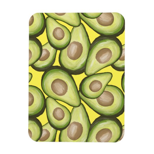 Gourmet Fresh Cut Vegan Avocado Pattern Magneet (Verticaal)