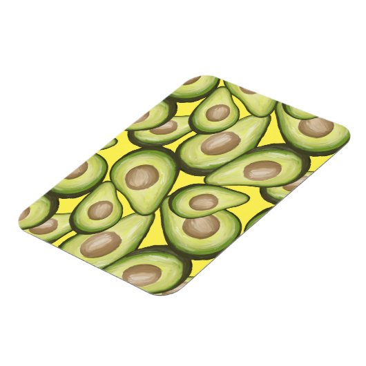Gourmet Fresh Cut Vegan Avocado Pattern Magneet (Linkerzijde)