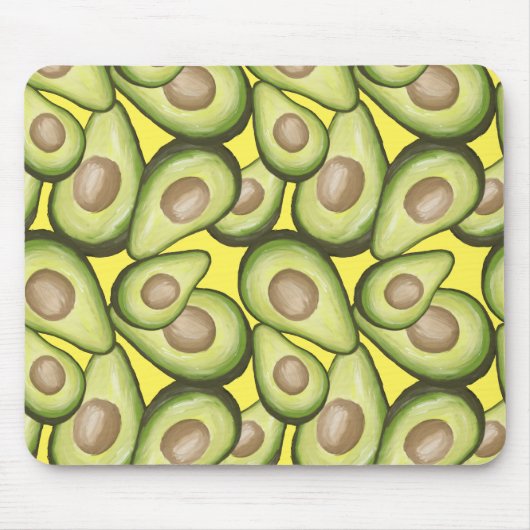 Gourmet Fresh Cut Vegan Avocado Pattern Muismat (Voorkant)