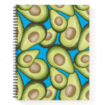 Gourmet Fresh Cut Vegan Avocado Pattern Notitieboe
