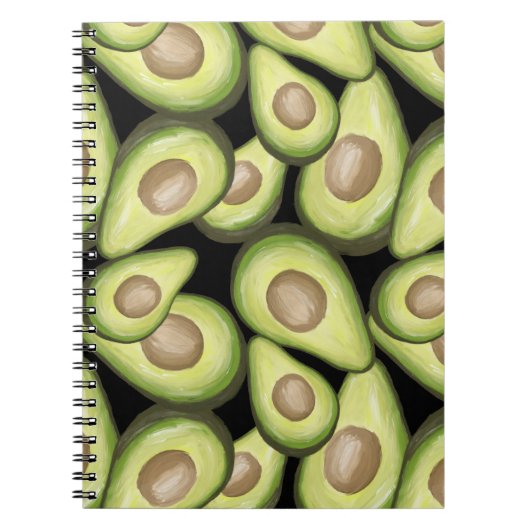 Gourmet Fresh Cut Vegan Avocado Pattern Notitieboek (Voorkant)