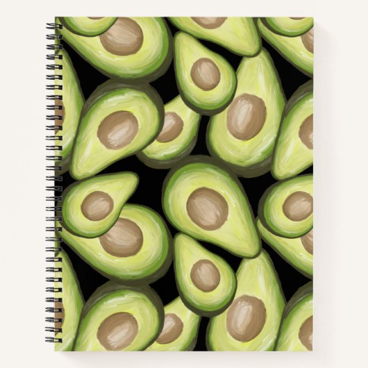 Gourmet Fresh Cut Vegan Avocado Pattern Notitieboek (Voorkant)