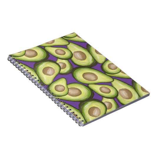 Gourmet Fresh Cut Vegan Avocado Pattern Notitieboek (Rechterzijde)