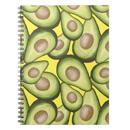 Gourmet Fresh Cut Vegan Avocado Pattern Notitieboek (Voorkant)