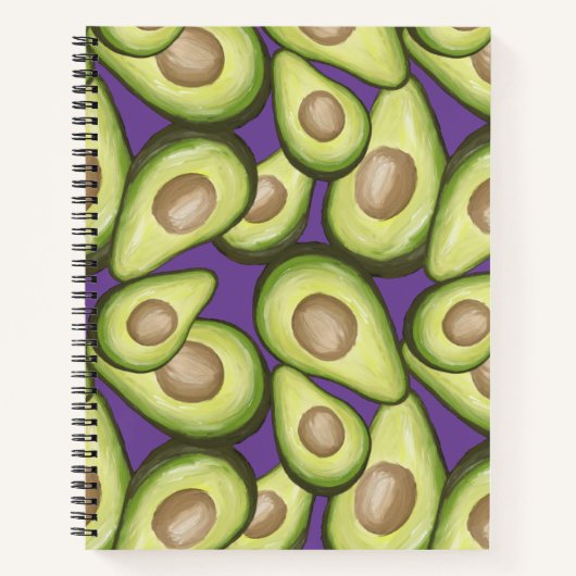 Gourmet Fresh Cut Vegan Avocado Pattern Notitieboek (Voorkant)