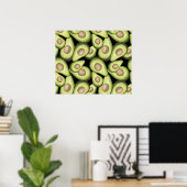 Gourmet Fresh Cut Vegan Avocado Pattern Poster (Thuiskantoor)