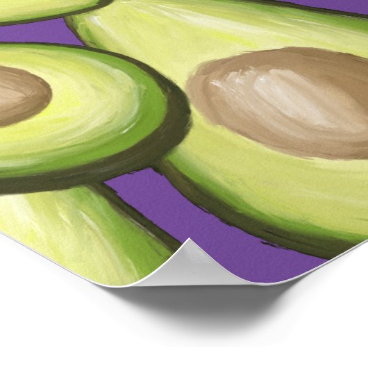 Gourmet Fresh Cut Vegan Avocado Pattern Poster (Hoek)
