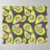 Gourmet Fresh Cut Vegan Avocado Pattern Poster (Voorkant)