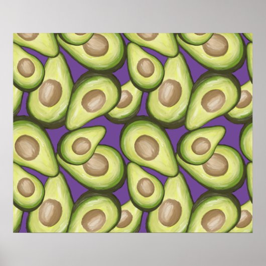 Gourmet Fresh Cut Vegan Avocado Pattern Poster (Voorkant)