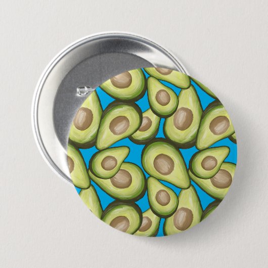 Gourmet Fresh Cut Vegan Avocado Pattern Ronde Button 7,6 Cm (Voorkant /achterkant)