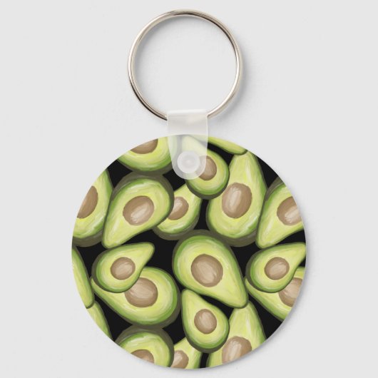 Gourmet Fresh Cut Vegan Avocado Pattern Sleutelhanger (Voorkant)