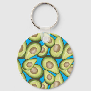 Gourmet Fresh Cut Vegan Avocado Pattern Sleutelhanger