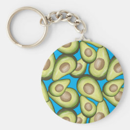 Gourmet Fresh Cut Vegan Avocado Pattern Sleutelhanger