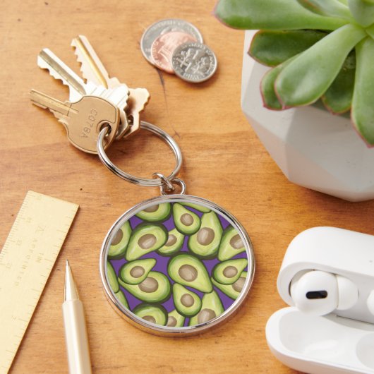 Gourmet Fresh Cut Vegan Avocado Pattern Sleutelhanger (Bureau)