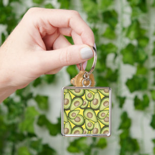 Gourmet Fresh Cut Vegan Avocado Pattern Sleutelhanger