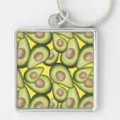 Gourmet Fresh Cut Vegan Avocado Pattern Sleutelhanger (Voorkant)