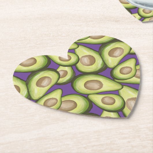 Gourmet Fresh Cut Vegan Avocado Pattern Square Pap Kartonnen Onderzetters (Gekanteld)