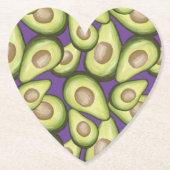 Gourmet Fresh Cut Vegan Avocado Pattern Square Pap Kartonnen Onderzetters (Voorkant)