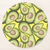 Gourmet Fresh Cut Vegan Avocado Pattern Square Ronde Kartonnen Onderzetter (Voorkant)
