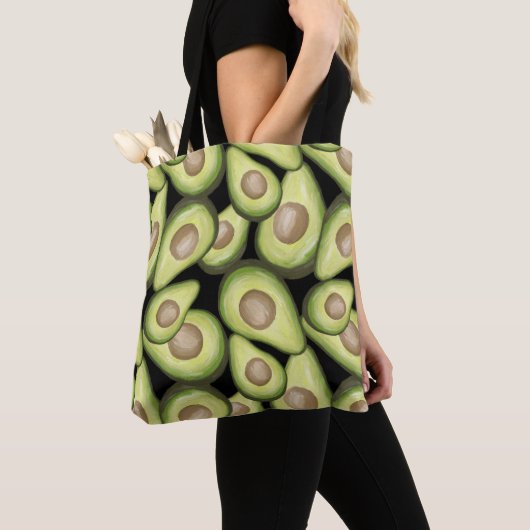 Gourmet Fresh Cut Vegan Avocado Pattern Tote Bag (Dichtbij)