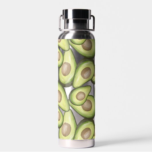 Gourmet Fresh Cut Vegan Avocado Pattern Waterfles (Achterkant)