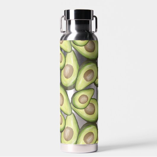 Gourmet Fresh Cut Vegan Avocado Pattern Waterfles (Voorkant)
