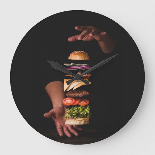 Gourmet Hamburger Acrylic Wall klok (Voorkant)
