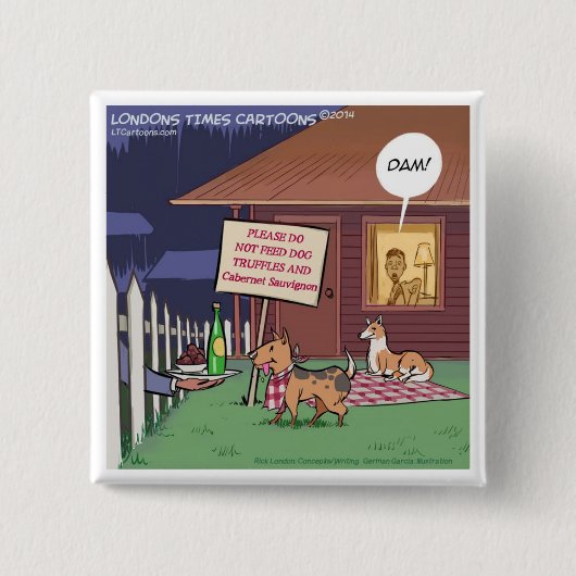 Gourmet Honden Grappig Vierkante Button 5,1 Cm (Voorkant)