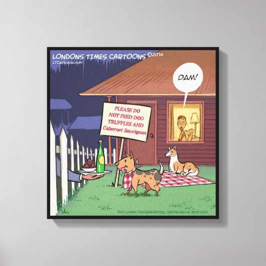 Gourmet Honden Grappige Ingepakte Canvas Print (Voorkant)
