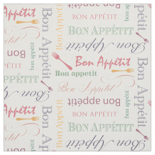 Gourmet Kitchen Bon Appetit Pastel Colors Stof