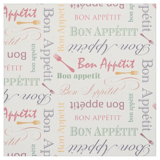 Gourmet Kitchen Bon Appetit Pastel Colors Stof (Swatch)