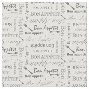 Gourmet Kitchen Bon Appetit Retro Typografie Stof