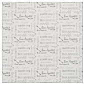 Gourmet Kitchen Bon Appetit Retro Typografie Stof (Swatch)