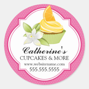 Gourmet Oranje Slice Cupcake Bakery Box Ronde Sticker