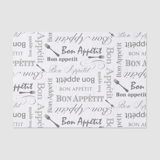 Gourmet Pattern Bon Appetit van  voedsellover Tissuepapier (Voorkant)