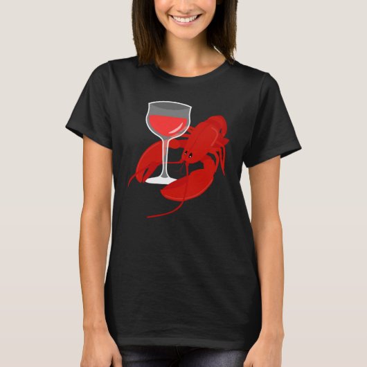 Gourmet  Red Wine Wine Lobster Hummer Dinner T-shirt (Voorkant)