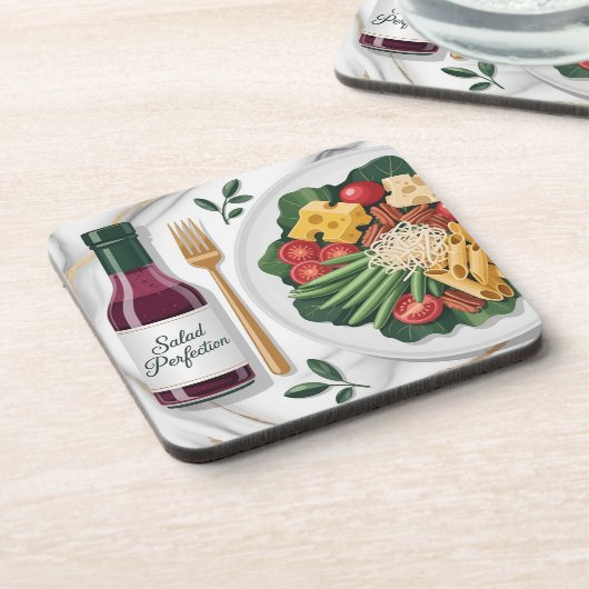  Gourmet Salad Plastic Coaster Set Bier Onderzetter (Linkerzijde)