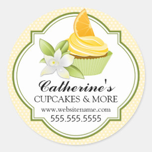 Gourmet Sinaasappel Slice Cupcake Bakkerij Cream S Ronde Sticker