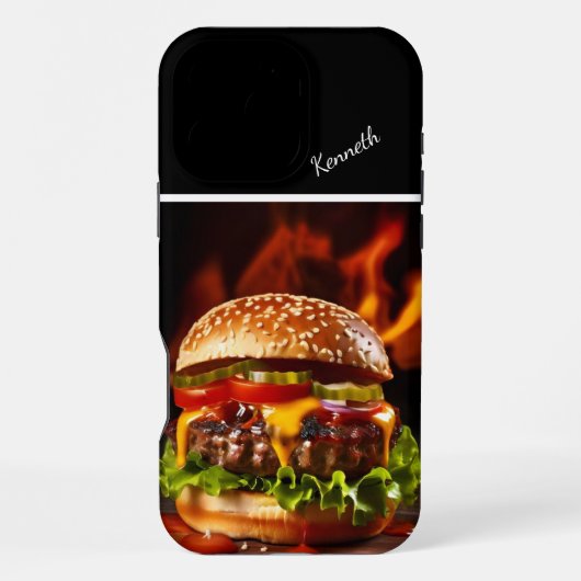 Gourmet Steaming Cheeseburger iPhone Hoesje (Achterkant)
