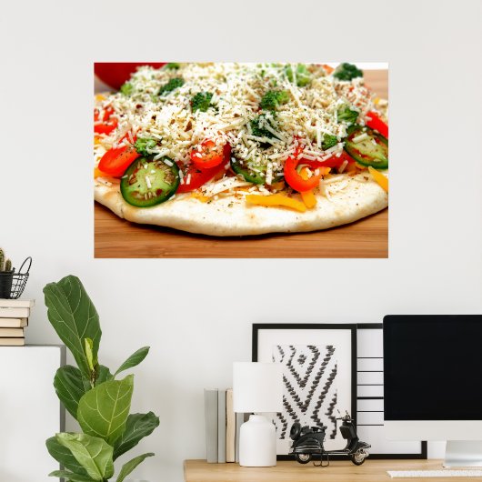Gourmet Veggie Pizza Poster (Thuiskantoor)