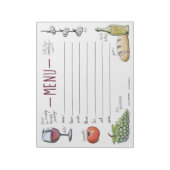 Gourmet Wekelijks Dinner Menu Sticky Notepad Notitieblok (Linkerzijde)