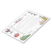 Gourmet Wekelijks Dinner Menu Sticky Notepad Notitieblok (Schuin)