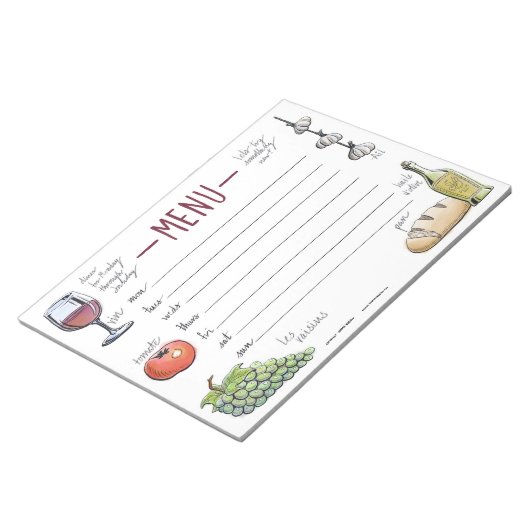 Gourmet Wekelijks Dinner Menu Sticky Notepad Notitieblok (Schuin)