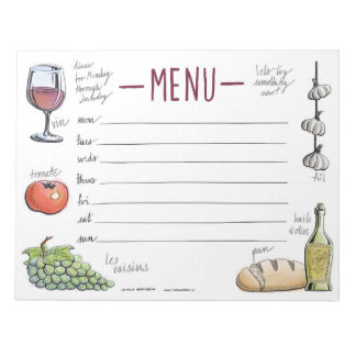 Gourmet Wekelijks Dinner Menu Sticky Notepad Notitieblok
