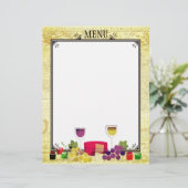 Gourmet-wijn kaas diner-menu briefhoofd (Staand voorkant)